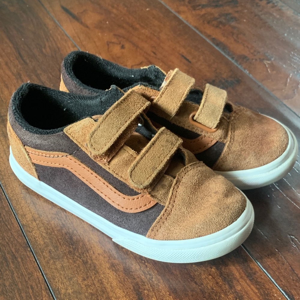 FINAL OFFER | Vans Kids Brown Suede Velcro Sneakers